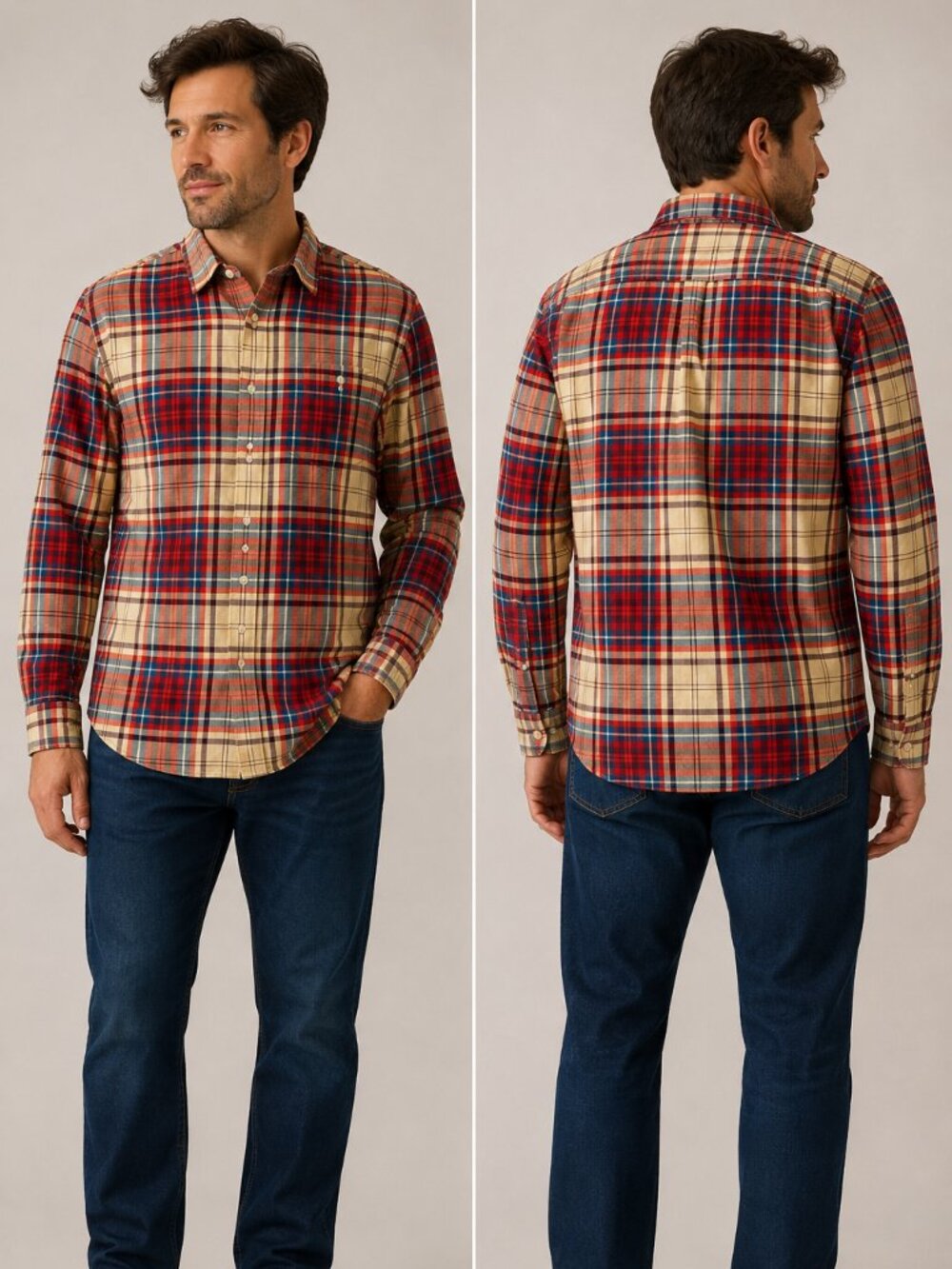 Toad&Co Men's Plaid Cuba Libre Button-Up Shirt - Size Medium